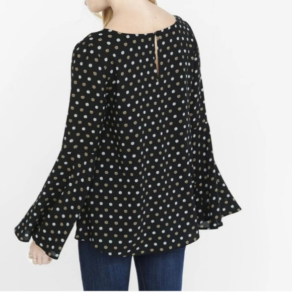 Express long sleeve black‎ floral blouse size small - Picture 2 of 11